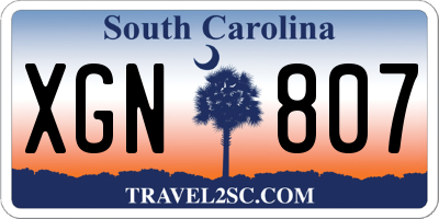 SC license plate XGN807