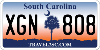 SC license plate XGN808
