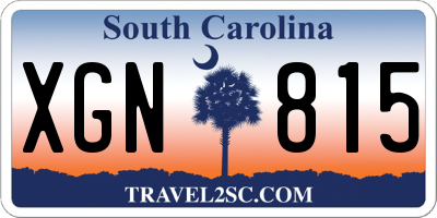 SC license plate XGN815
