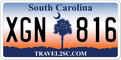 SC license plate XGN816