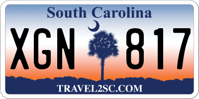 SC license plate XGN817