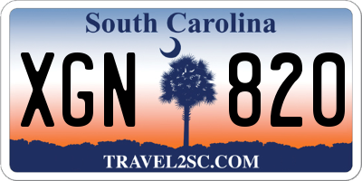 SC license plate XGN820