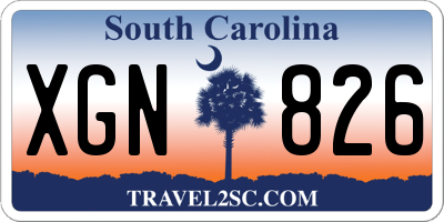 SC license plate XGN826