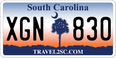 SC license plate XGN830