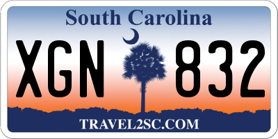 SC license plate XGN832