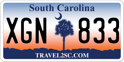 SC license plate XGN833