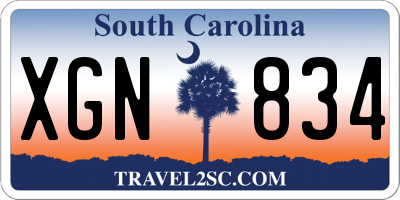 SC license plate XGN834