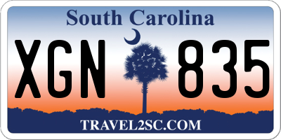 SC license plate XGN835