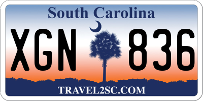 SC license plate XGN836