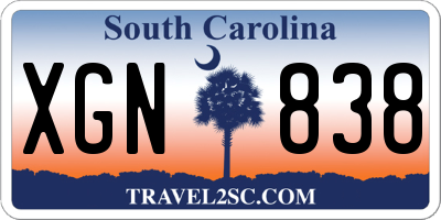 SC license plate XGN838