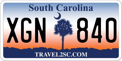 SC license plate XGN840
