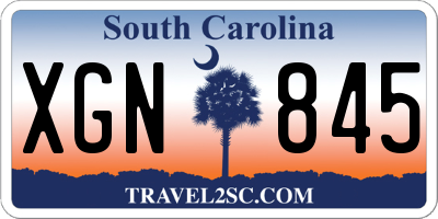 SC license plate XGN845