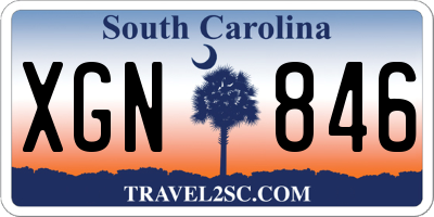 SC license plate XGN846