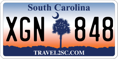 SC license plate XGN848