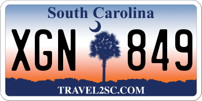 SC license plate XGN849