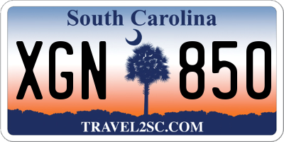 SC license plate XGN850