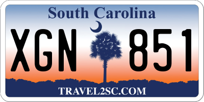 SC license plate XGN851