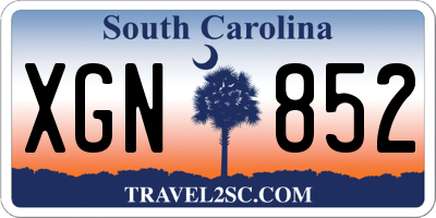 SC license plate XGN852