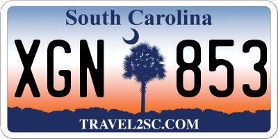 SC license plate XGN853