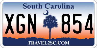 SC license plate XGN854