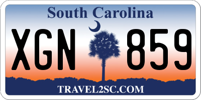 SC license plate XGN859