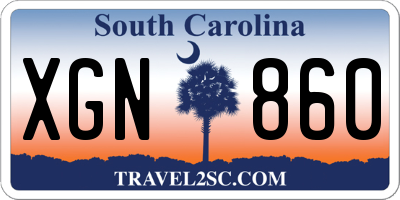 SC license plate XGN860