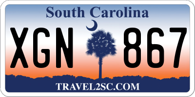 SC license plate XGN867