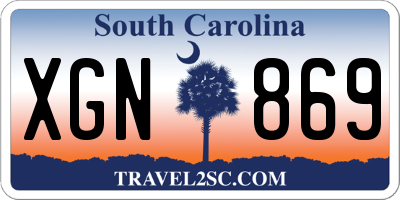 SC license plate XGN869