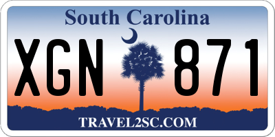 SC license plate XGN871