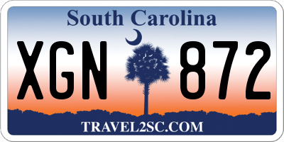 SC license plate XGN872