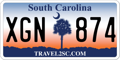 SC license plate XGN874