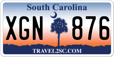SC license plate XGN876