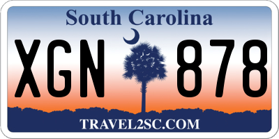 SC license plate XGN878