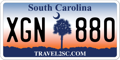 SC license plate XGN880