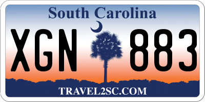 SC license plate XGN883