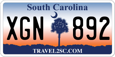 SC license plate XGN892