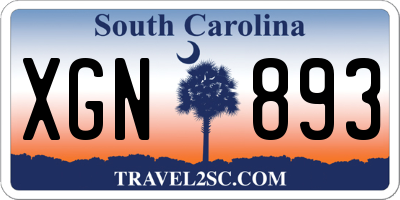 SC license plate XGN893