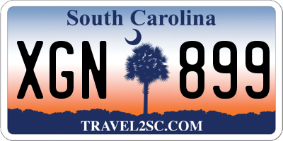 SC license plate XGN899