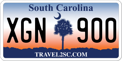 SC license plate XGN900