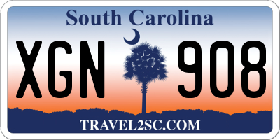 SC license plate XGN908