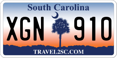 SC license plate XGN910