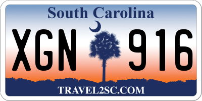 SC license plate XGN916
