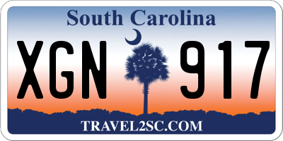 SC license plate XGN917