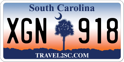 SC license plate XGN918