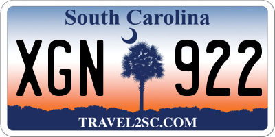 SC license plate XGN922