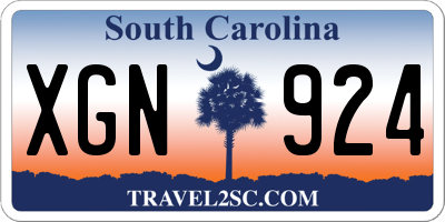 SC license plate XGN924