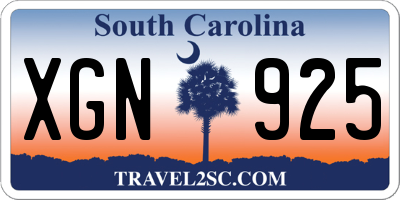 SC license plate XGN925