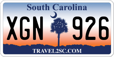 SC license plate XGN926