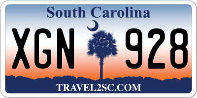 SC license plate XGN928