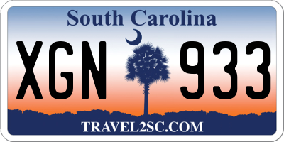 SC license plate XGN933